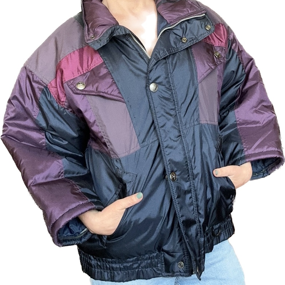 Vintage Extreme Limit 90’s Purple and Dark Blue Puffer Winter Jacket - Picture 2 of 14